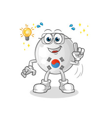 south korea got an idea cartoon. mascot vector