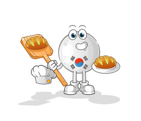 Fototapeta premium south korea baker with bread. cartoon mascot vector