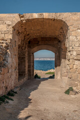 West gate of the walled enclosure of the old island of Tabarca, in the Spanish Mediterranean, in front of Santa Pola, Alicante