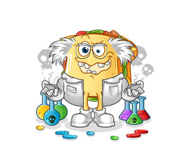 sandwich mad scientist illustration. character vector