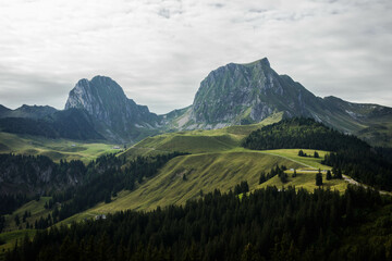 Naturpark Gantrisch, Gurnigel, Bern, Switzerland. Landscape in Berner Oberland.