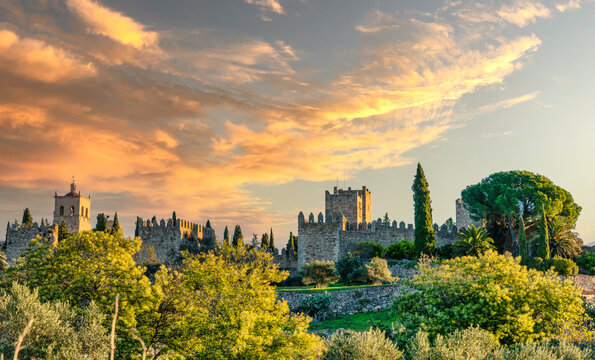 skyline of the medieval city of Trujillo, Extremadura, Spain.