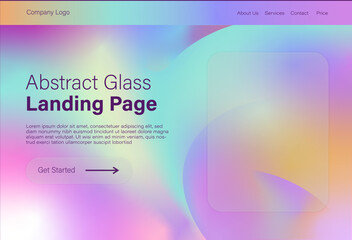 landing page abstract glass morphin background