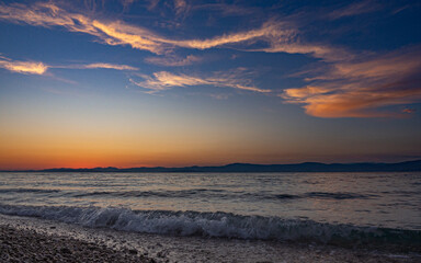 Fototapeta na wymiar Adriatic sea sunset view