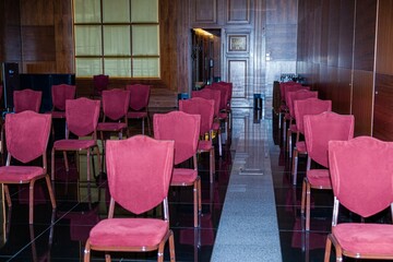 Conference hall is ready for participants and speaker 