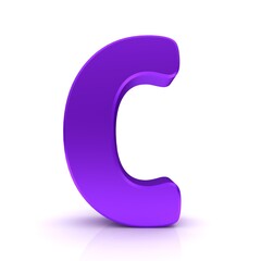 C letter purple lilac violet sign 3d 