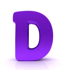 D letter purple lilac violet sign 3d 