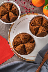 Delicious Chinese steamed sponge cake named Fa Gao for lunar new year festival traditional food.