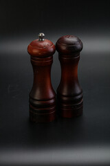 Wooden pepper and salt mill