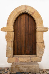 Medieval door of the synagogue of Castelo de Vide in Portugal