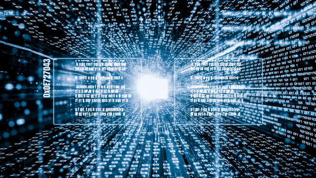 Software development, application programming code and tacit computer coding . Concept of smart digital transformation and technology disruption that changes global trends in new information era .