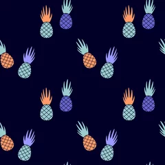 Foto op Plexiglas Seamless pattern whith pineapples. Tropical vector wallpaper. © yulyyulia