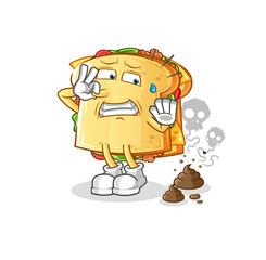 sandwich with stinky waste illustration. character vector