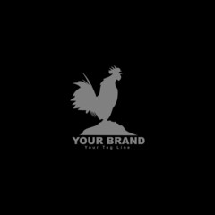 chicken logo silhouette simple isolated on white background