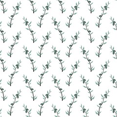 Obraz premium flower pattern - cute plant leaves on a light background