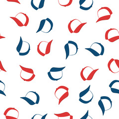 Obraz premium Baseball cap seamless pattern on a white background.