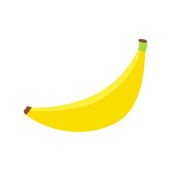cartoon banana isolated on white, vector illustration