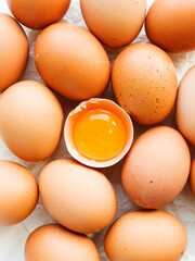 Raw chicken eggs