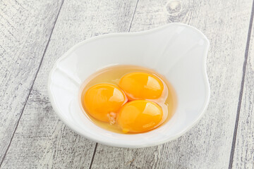 Chicken egg in the bowl