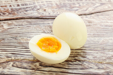 Boiled chicken egg for breakfast