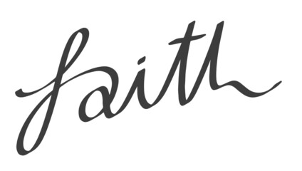 Faith Word Calligraphy in Black SVG