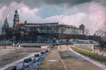 Wawel Castle in the city of Krakow, Poland.