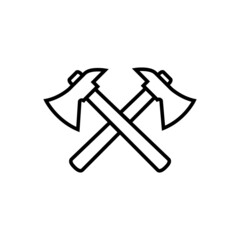 Axe line icon, vector outline logo isolated on white background