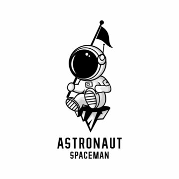 astronaut cartoon illustration vector