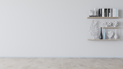 Stanza vuota con mensole e decorazioni © Unreal image