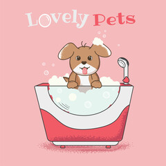 Dog bath grooming lovely pets 