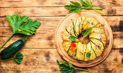 Vegetable terrine of zucchini