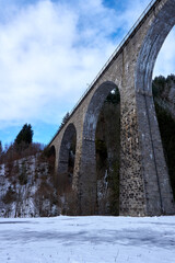 the famous ravenna bridge viaduct in the ravenna gorge in winter in the black forest germany