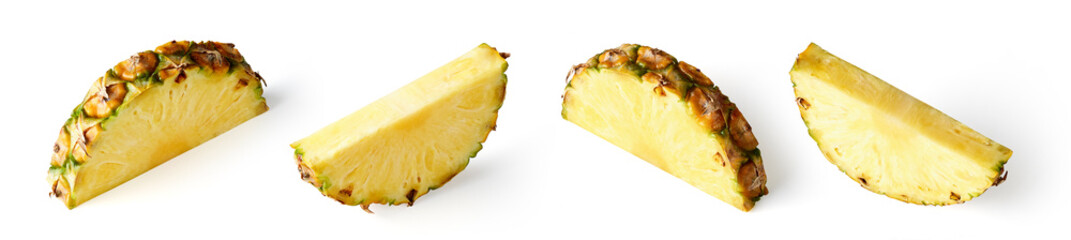 Pineapple slices isolated on white