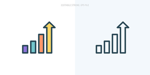 Growth icon for your website, logo, app, UI, product print. Growth concept flat Silhouette vector illustration icon. Editable stroke icons set. EPS file.