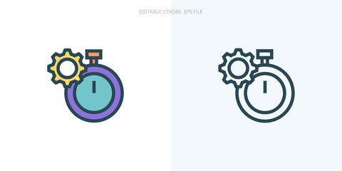 Productivity icon for your website, logo, app, UI, product print. Productivity concept flat Silhouette vector illustration icon. Editable stroke icons set. EPS file