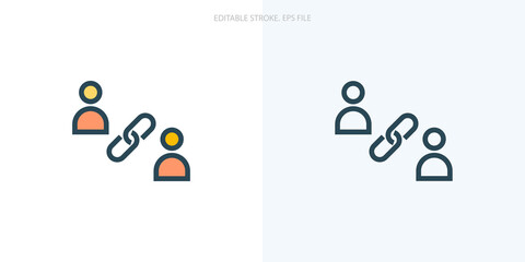 Connection icon for your website, logo, app, UI, product print. Connection concept flat Silhouette vector illustration icon. Editable stroke icons set. EPS vector file