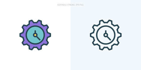 Efficiency icon for your website, logo, app, UI, product print. Efficiency concept flat Silhouette vector illustration icon. Editable stroke icons set. EPS file