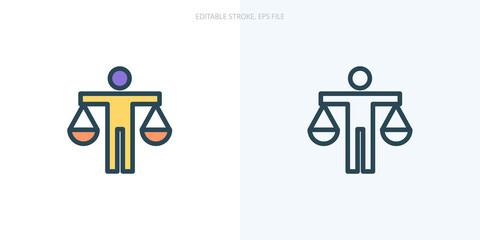 Ethics icon for your website, logo, app, UI, product print. Ethics concept flat Silhouette vector illustration icon. Editable stroke icons set. EPS file