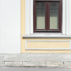 Fragment of the facade of an old house
