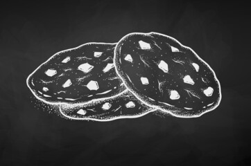 Chalk drawn Chocolate Chip Cookies