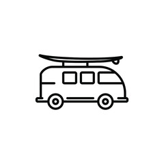 Camper thin line vector icon. Travel symbol.