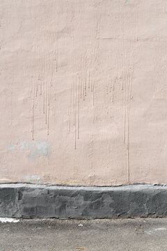 Vintage Plastered Painted Pale Pink Wall