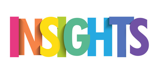 INSIGHTS colorful vector typography banner - 481803107