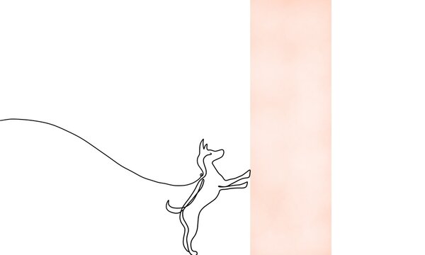 Dog continous line drawing art