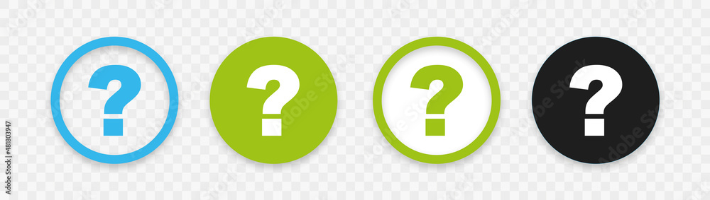Poster question mark in round circles. ask sign. help symbol. flat vector element for mobile app or web sit