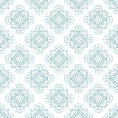 Classic seamless vector pattern. Damask orient ornament. Classic vintage light blue and white background. Orient pattern for fabric, wallpapers and packaging