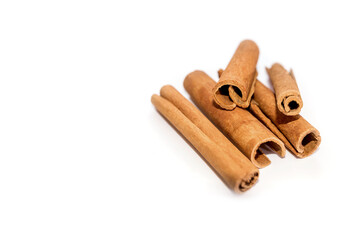 Cinnamon sticks isolated on white background