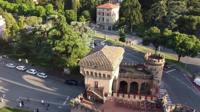 Bologna Italy, 360 degrees of Saragozza door in the historical center of the city