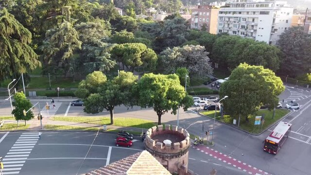 Bologna Italy, Saragozza door in the historical center of the city seen from above