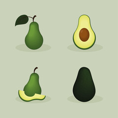 avocado food icons